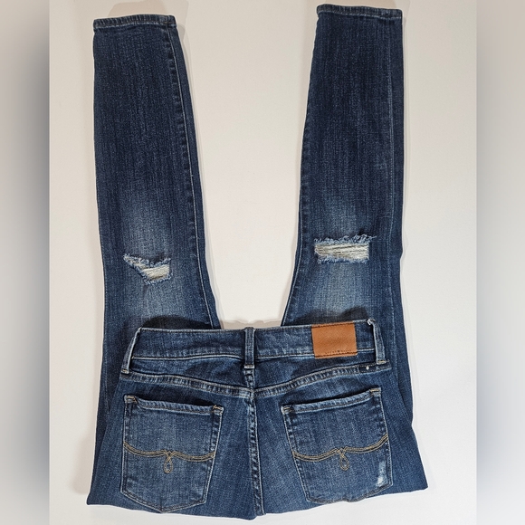 Lucky Brand Jeans Womens Size 2 Lolita Skinny Dark Wash Distressed‎ Skinny Denim - Picture 6 of 9